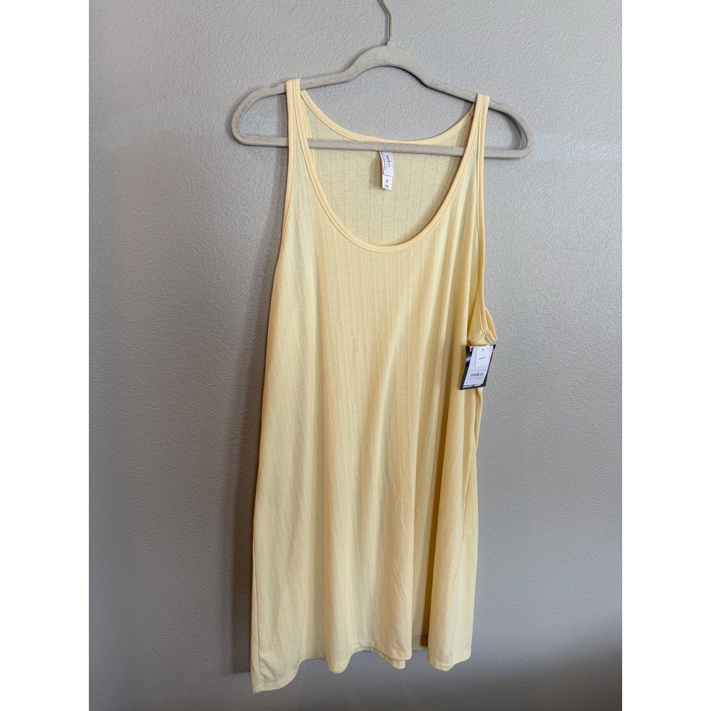 Auden Smart Temp Sleep Tank Top XXL Yellow Ribbed Knit Chemise Nightgown NWT